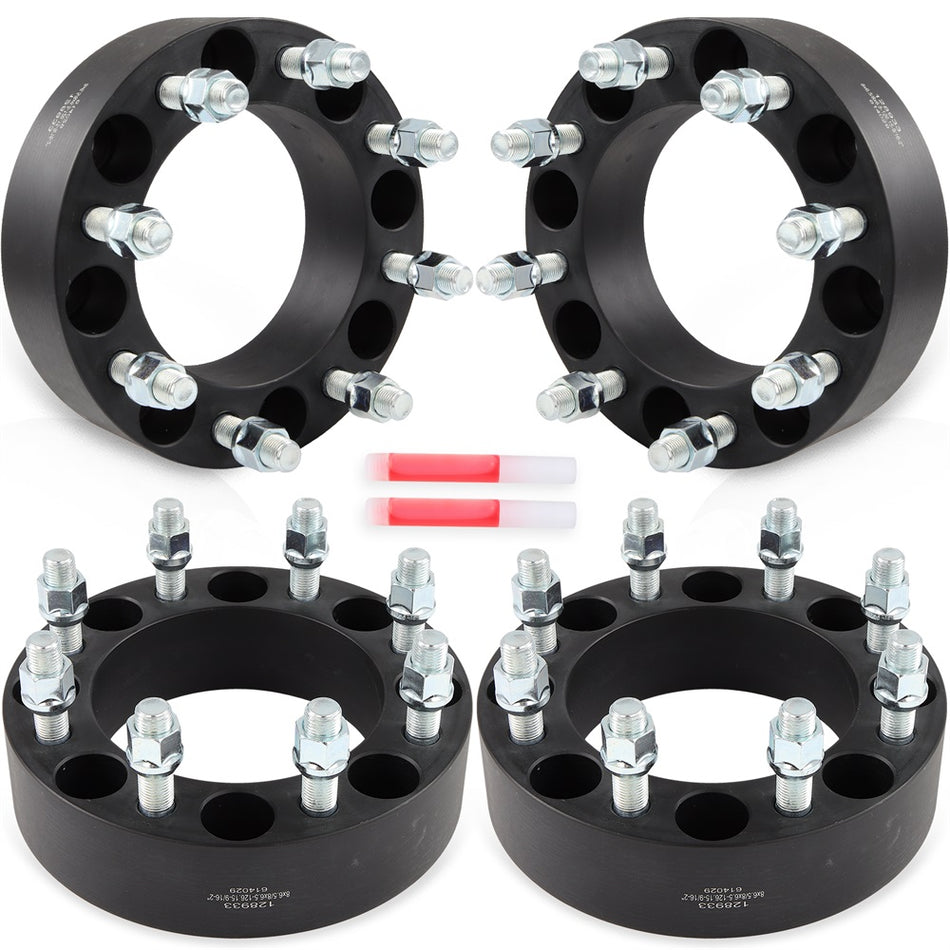 4Pcs 2inch Wheel Spacers 8x6.5 Fits Ford F-250 F-350 Dodge Ram 2500 3500 9/16inchx18