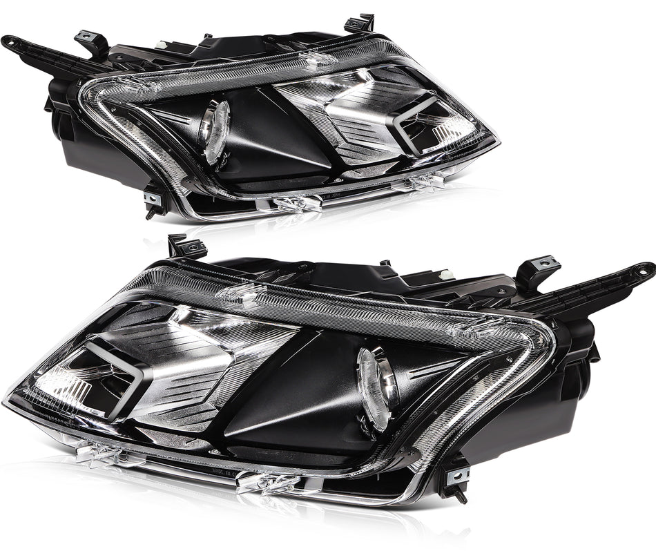 Fits Ford Fusion 2010-2012 Headlights Assembly Pair Left Right Black Housing-1