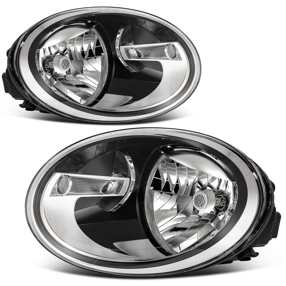 1 Pair Left Right Replacement Headlights Assembly For 2012-2019 VW Beetle