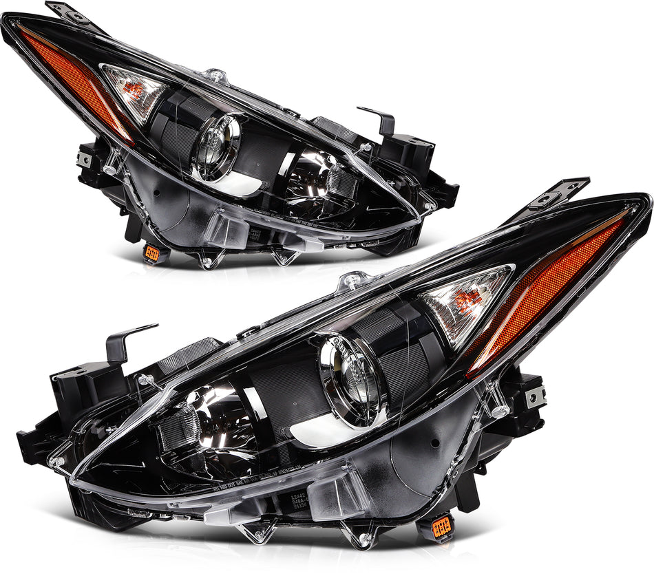 Headlights Assembly For 2014 2015 2016 Mazda 3 LeftRight Pair with Projector