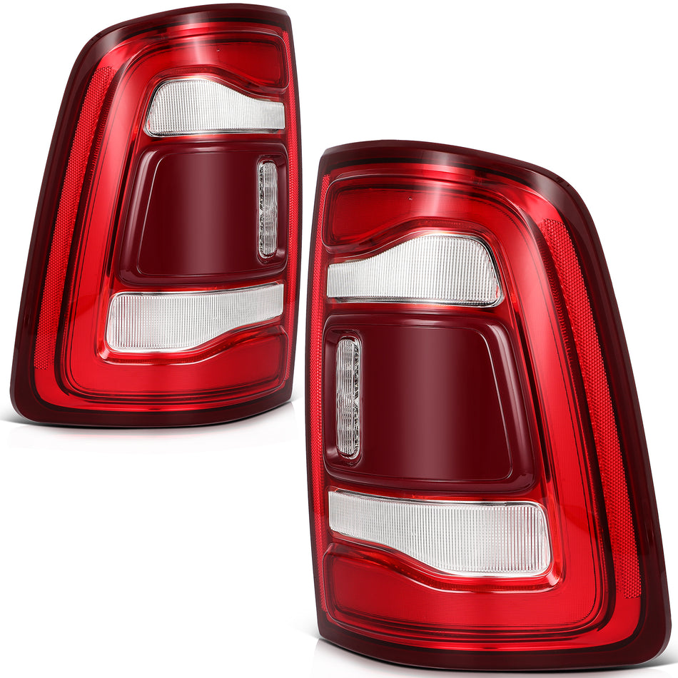 Pair LED Tail Light Assembly For 2024-2019 Ram 2500 3500 Red Bezel Left Right