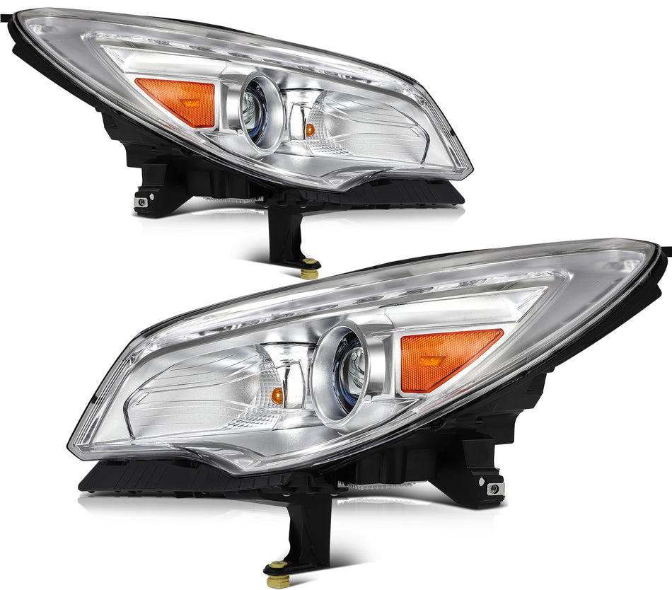 Chrome Amber Projector HID/Xenon Headlight with LEDDRL For 2013-2017 Buick Enclave