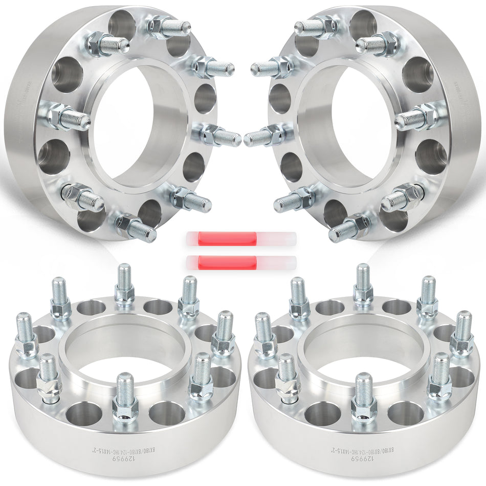 4 Pcs 8X180 2 inch Wheel Spacers Hub Centric M14x1.5 For GMC Sierra 3500 HD SRW
