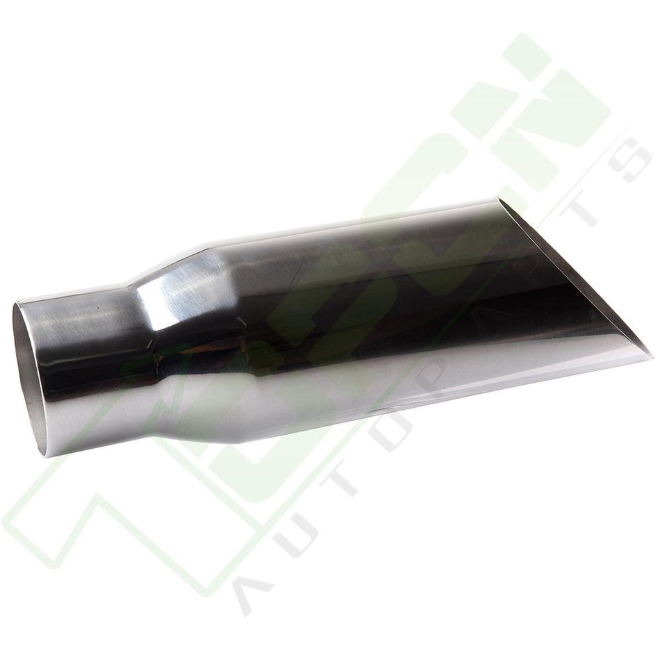 Exhaust Tip Stainless Steel 2.5inch Inlet / 3.5inch Outlet/12inch Long Angle Cut Weld ON