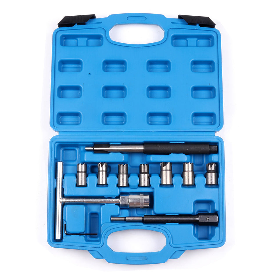 Diesel Injector Seat Cleaner Tool 10pc Diesel Injector Seat Cutter Set Auto Set