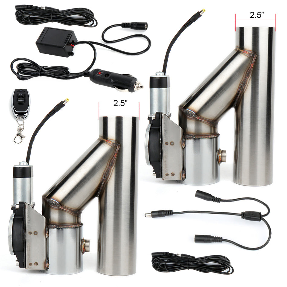 3.7L 2Pcs 2.5inch Electric Exhaust Downpipe E-cut Out Valve 1997 Acura CL 2005-2007 Audi BMW One Remote Controller Kit