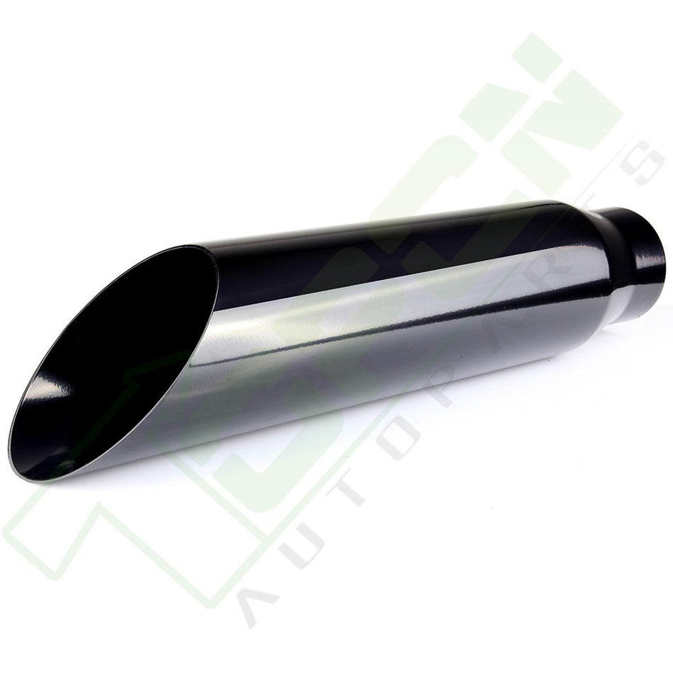 Black Stainless Steel 3inch Inlet / 4inch Outlet / 18inch Long weld on Exhaust Tip