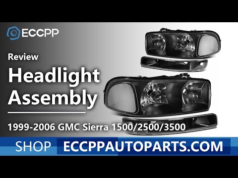 1999-2006 GMC Yukon/99-04 Sierra 2500 Headlight Assembly Driver and Passenger Side Black Housing